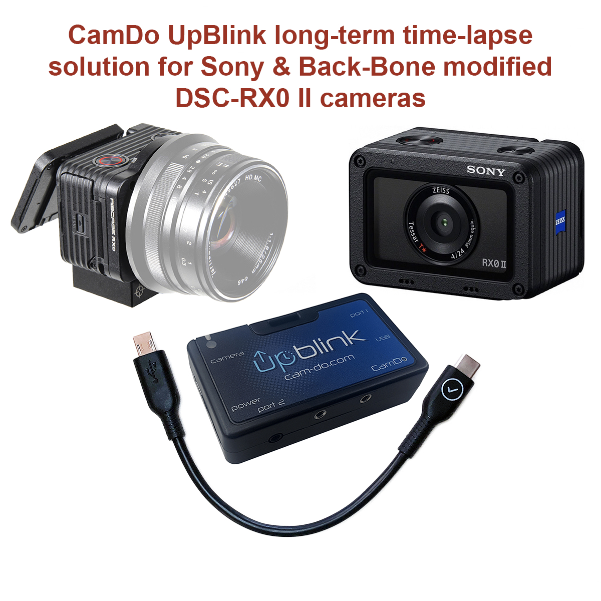 CamDo UpBlink with DSC-RX0s and cable