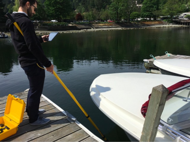 Boat hull inspection using underwater WiFi cable