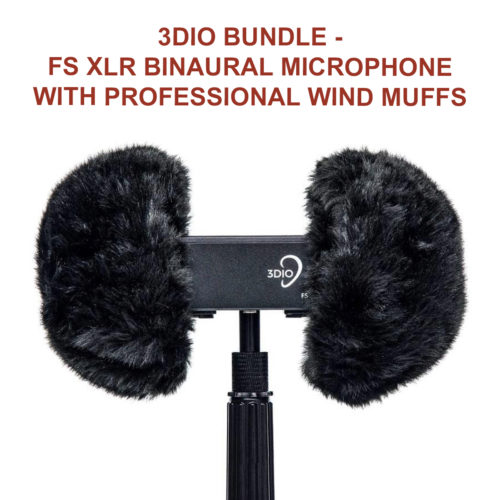3DIO Bundle FS XLR Microphone with Wind Muffs