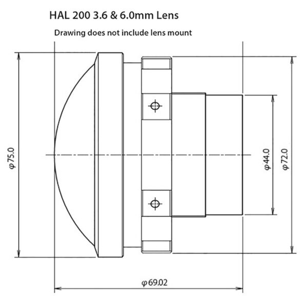 Entaniya HAL 200 6.0mm lens drawing