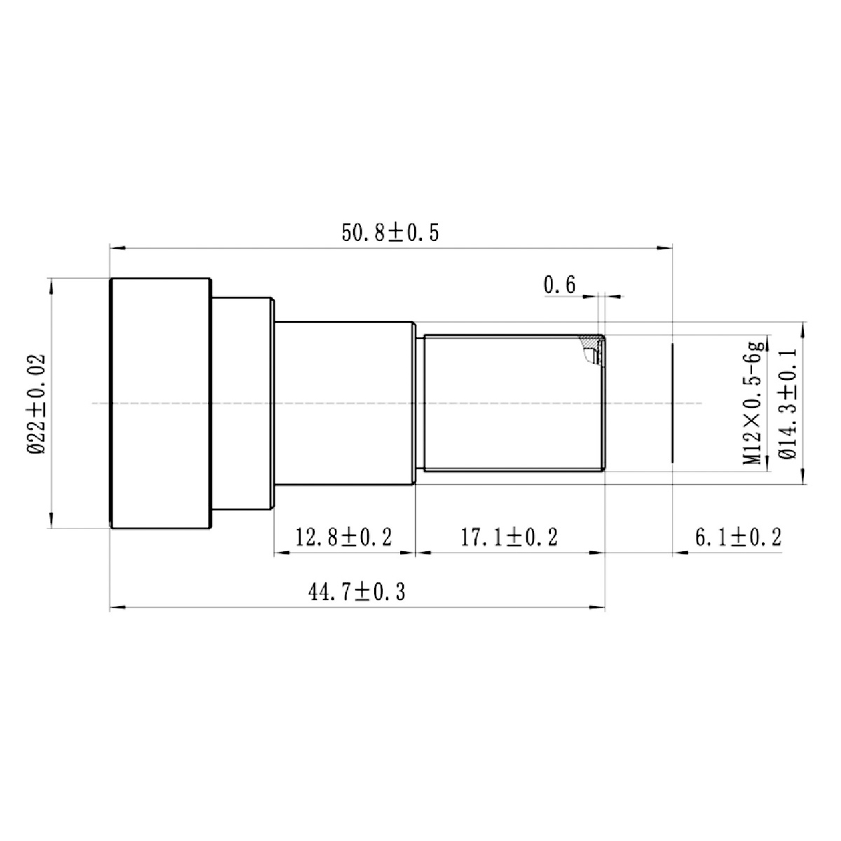 SS-50F2.8M12 50mm M12 mount lens drawing