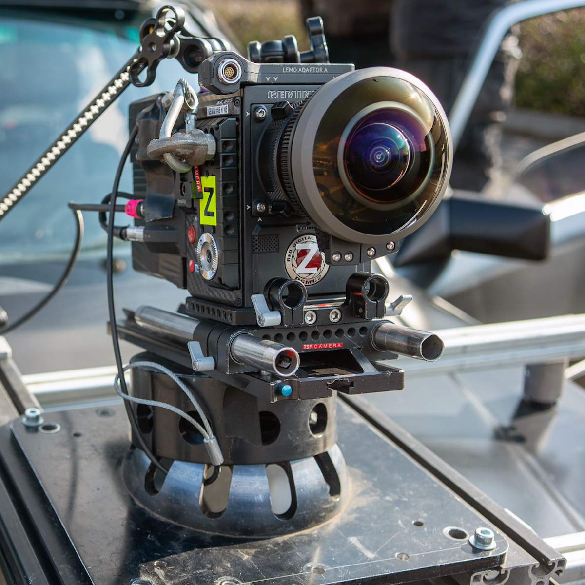 HAL 220 and Red camera rig on car, Photo courtesy TSF / NeoSet