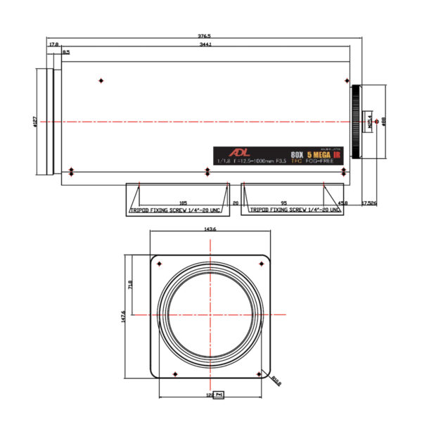 ADL HZ80x1235DPFIR-T lens drawing