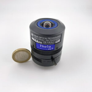 Theia SL183M lens with coin 3/4